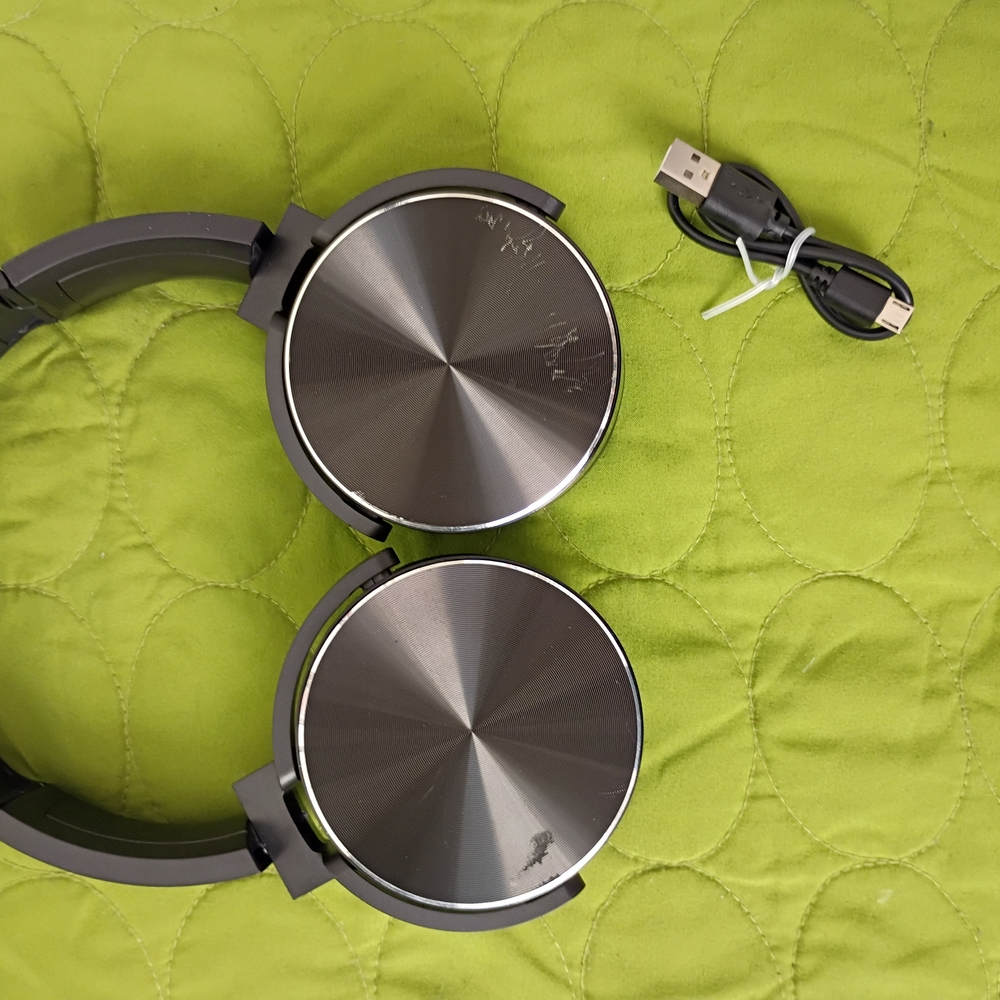 Black Over-Ear Headphones with USB Cable